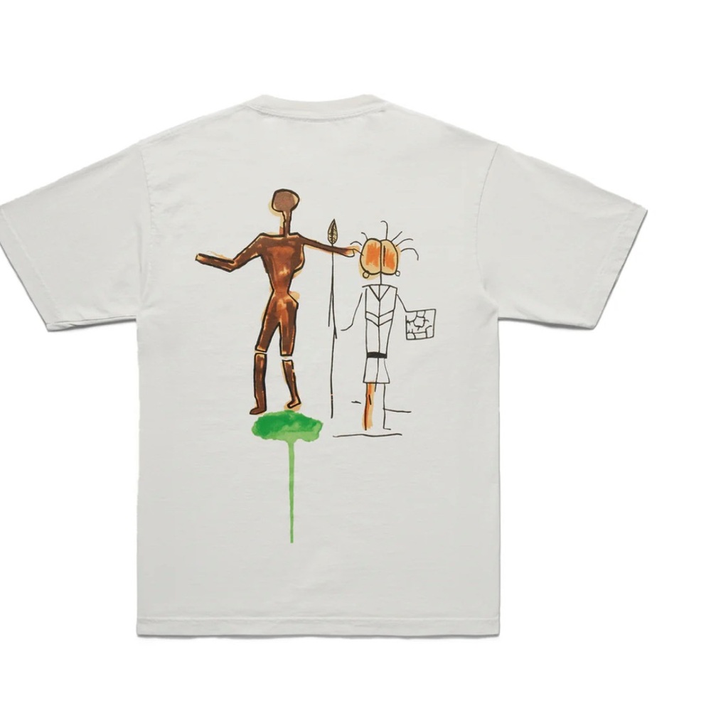 Graphic White T-Shirt with Artistic Design Large - Picture 3 of 6